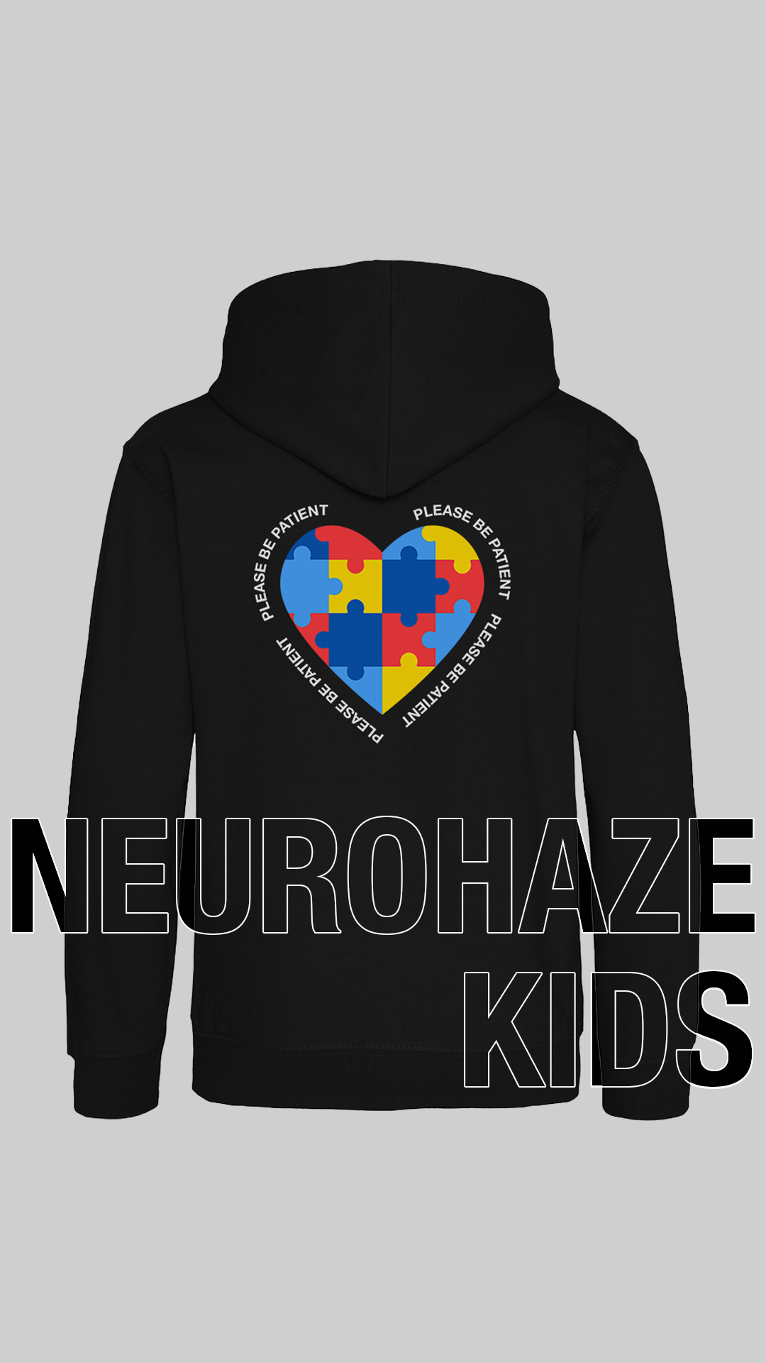 NEUROHAZE™ "Please Be Patient" Kids Hoodie | Representing Neurodivergence with Pride