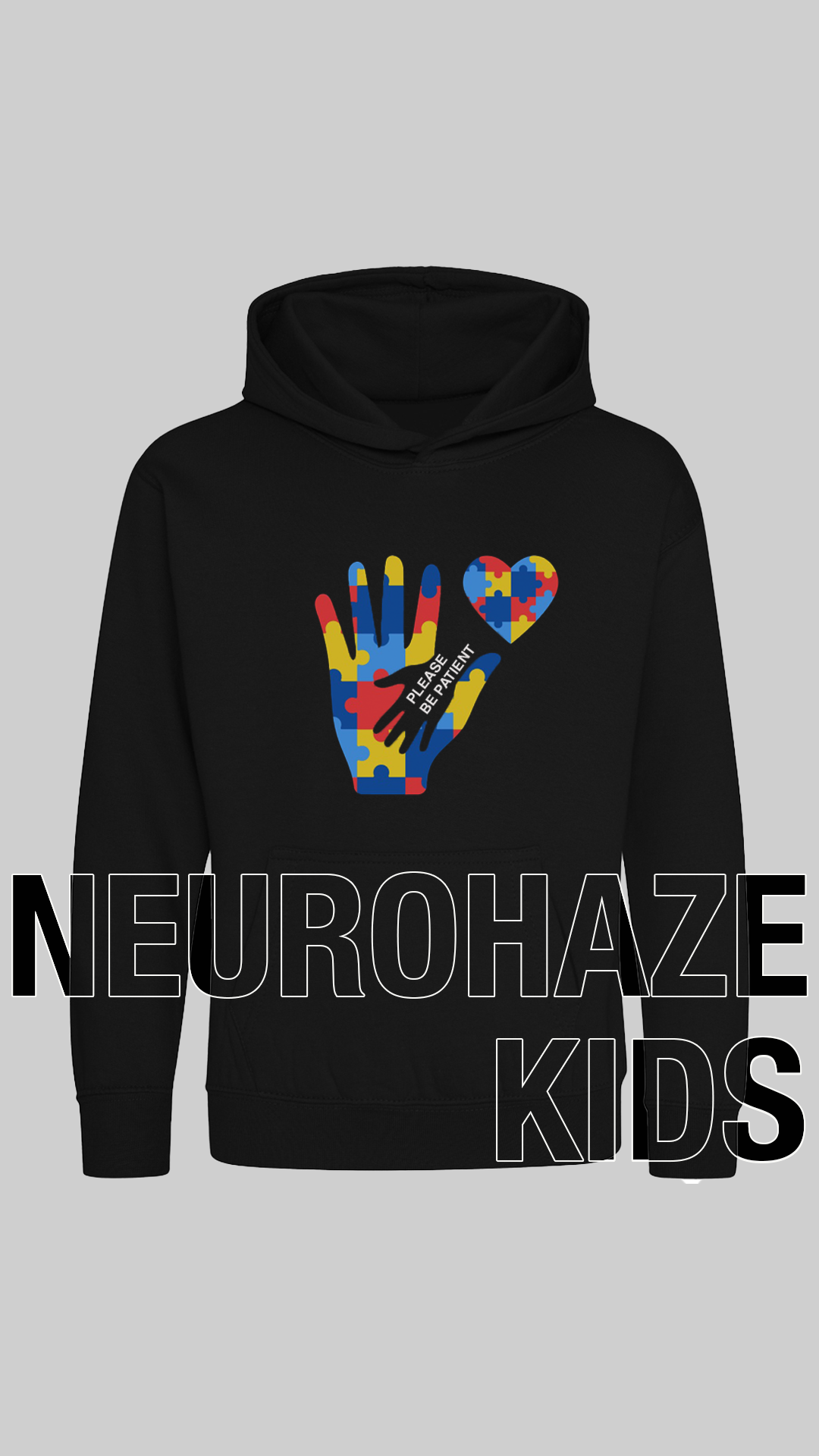 NEUROHAZE™ "Please Be Patient" Kids Hoodie | Representing Neurodivergence with Pride