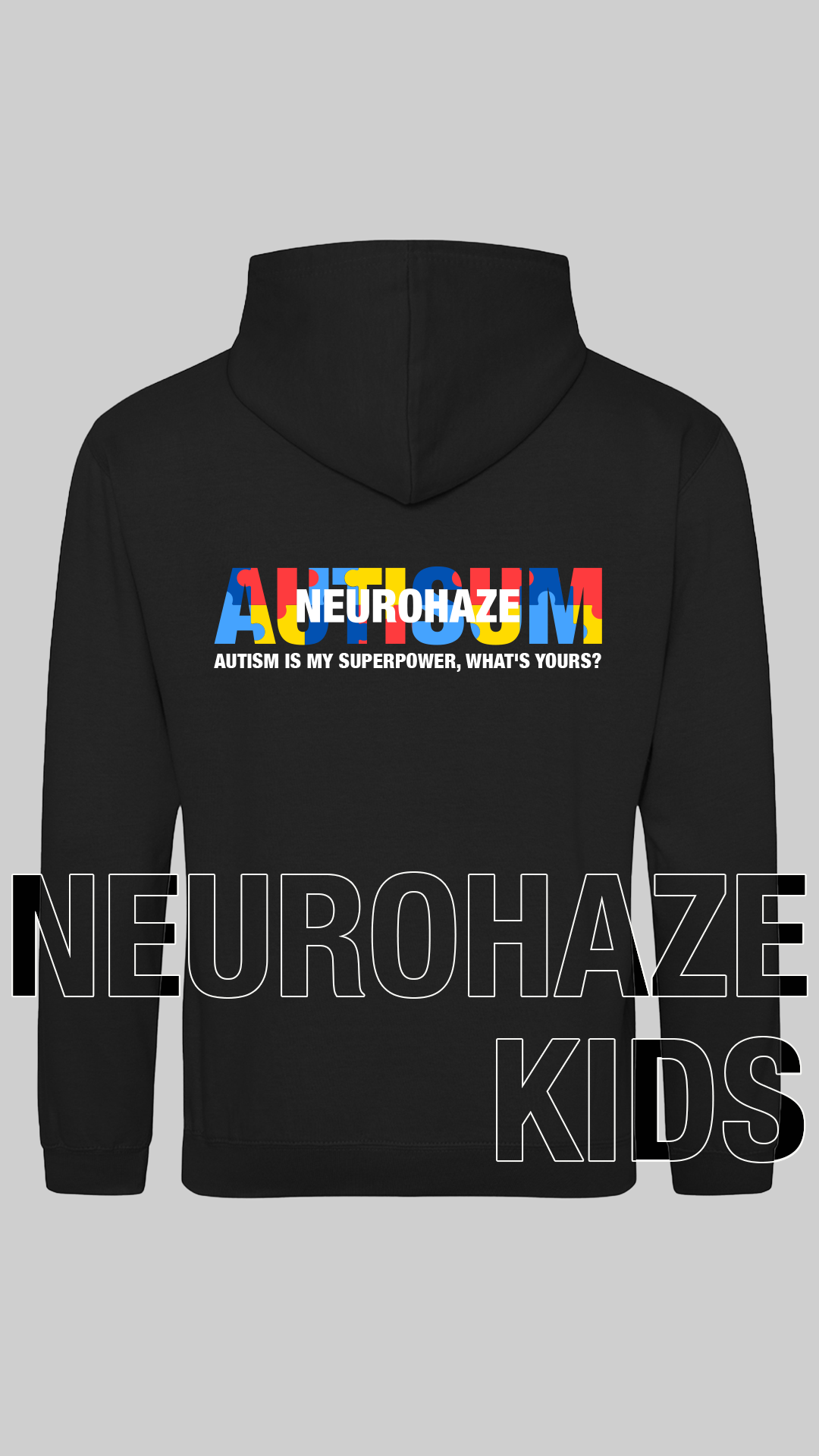 🧩 NEUROHAZE™ Kids “Autism Is My Superpower” Hoodie