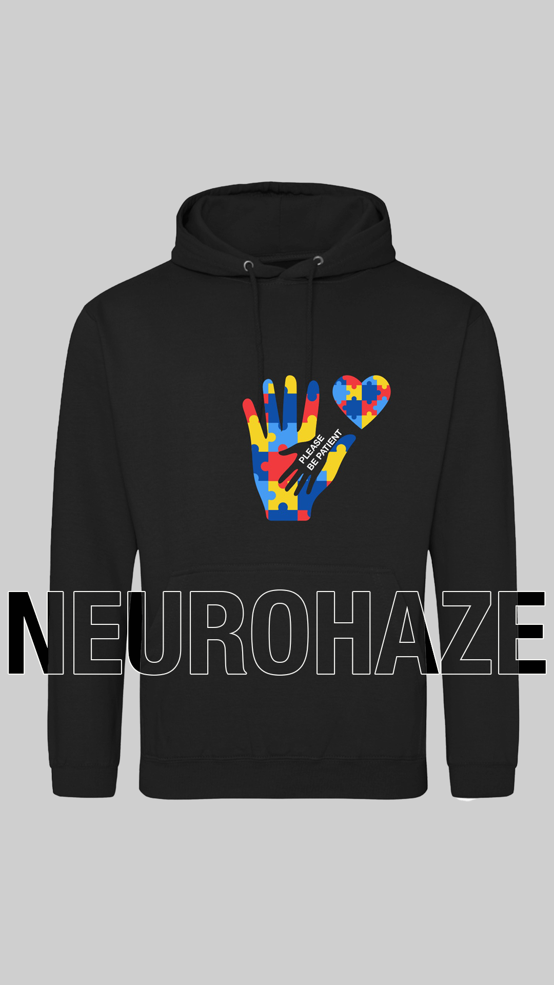 NEUROHAZE™ "Please Be Patient" Adult Hoodie | Representing Neurodivergence with Pride