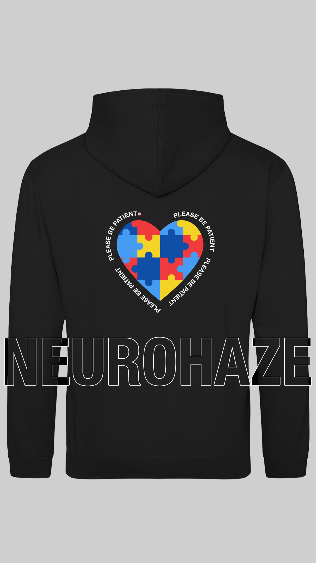 NEUROHAZE™ "Please Be Patient" Adult Hoodie | Representing Neurodivergence with Pride
