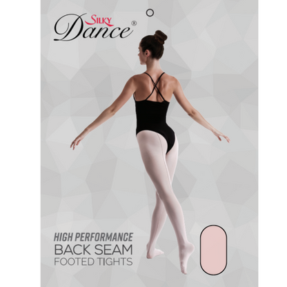 SILKY DANCE High Perf Backseam Footed Tights