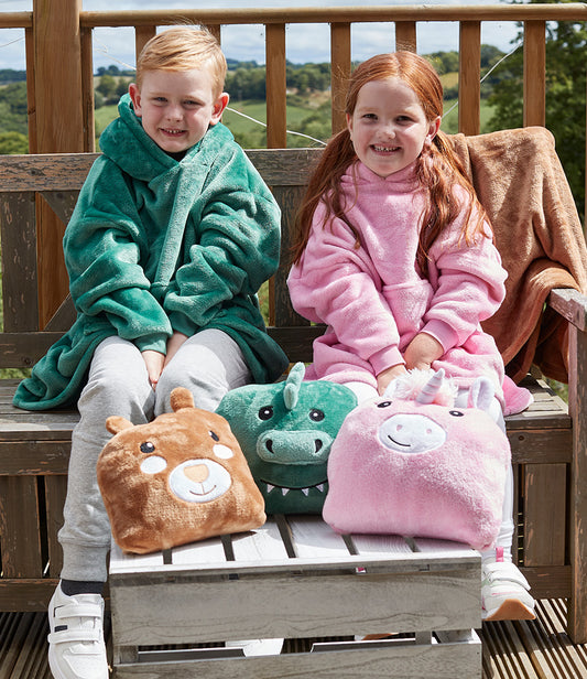 Kids Character Hooded Blanket – 2-in-1 Cosy Hoodie & Pillow