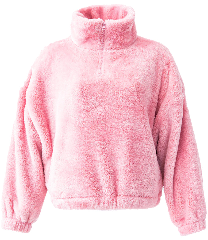 Ladies Fluffy Teddy Fleece 1/4 Zip – Super Soft & Cosy