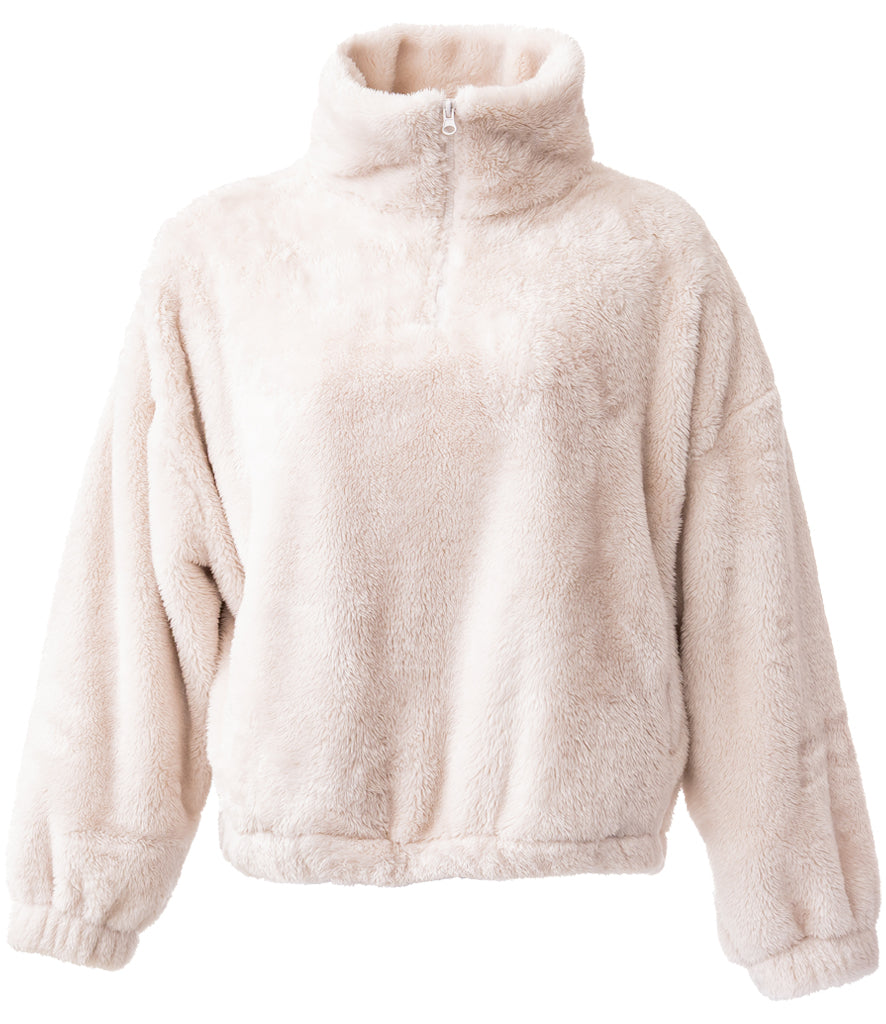 Ladies Fluffy Teddy Fleece 1/4 Zip – Super Soft & Cosy