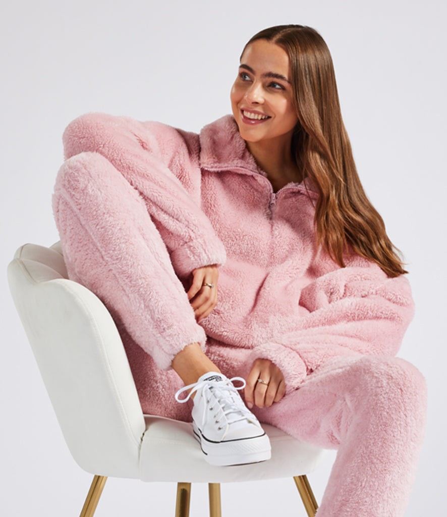 Ladies Fluffy Teddy Fleece 1/4 Zip – Super Soft & Cosy