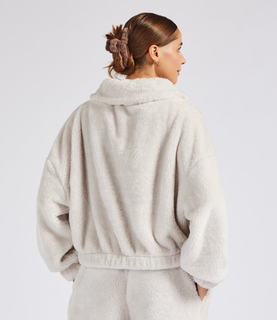 Ladies Fluffy Teddy Fleece 1/4 Zip – Super Soft & Cosy