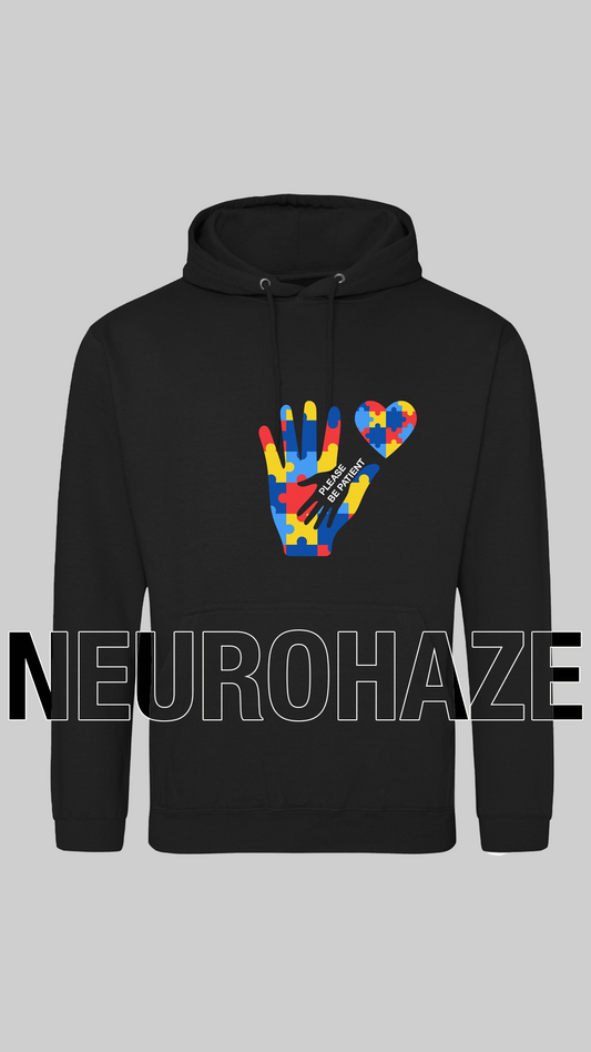 NEUROHAZE™ "Please Be Patient" Adult Hoodie | Representing Neurodivergence with Pride