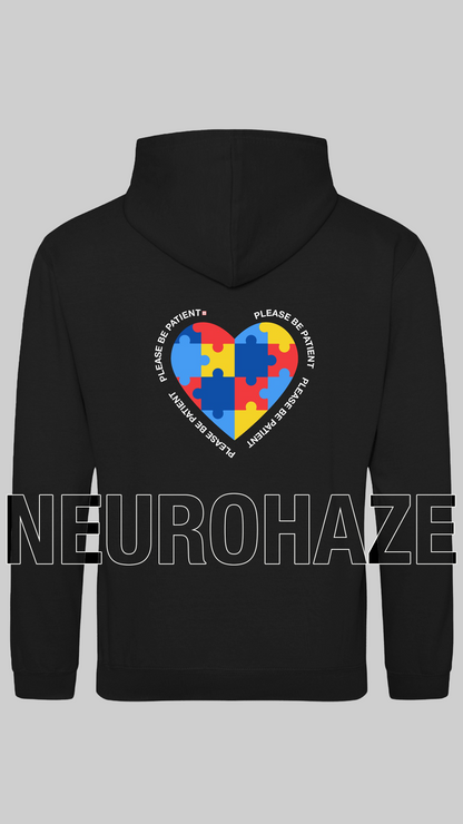NEUROHAZE™ "Please Be Patient" Adult Hoodie | Representing Neurodivergence with Pride